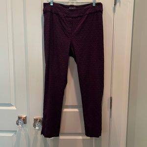 Erica Taylor purple/black jacquard leggings 2X